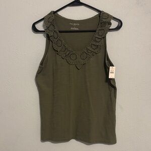 Talbots Khaki Lace Detail Tank Top
